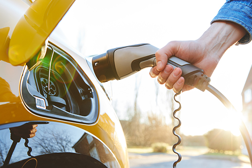 Yellow EV charging